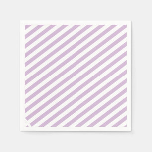 Serviette En Papier Lilac Lavender Color Diagonal Stried Mariage