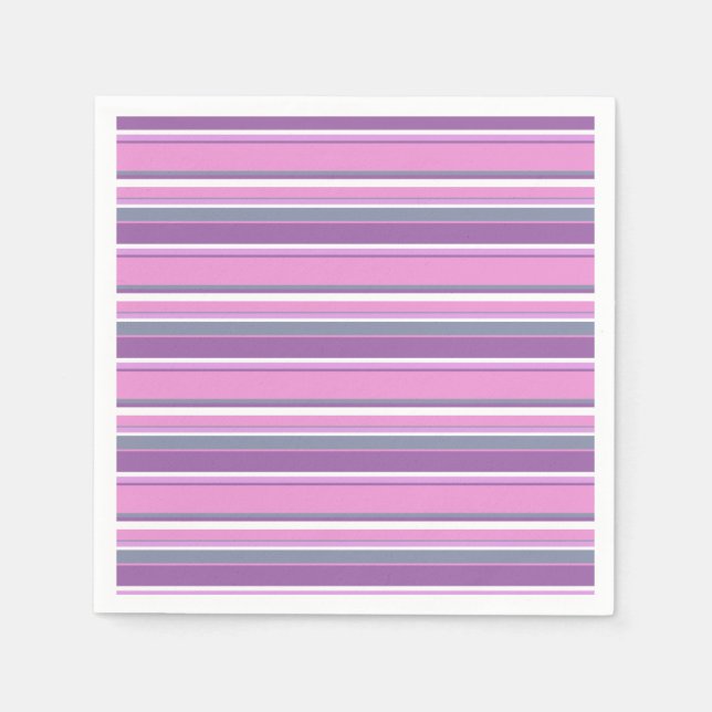 Serviette En Papier Lilac rayures (Devant)