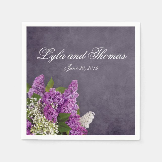 Serviette En Papier Lilacs et Lily de la Vallée (Devant)