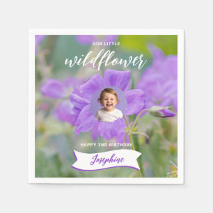 Serviette En Papier Lilas Fleur Sauvage Photo Personnalisée Bébé Joyeu