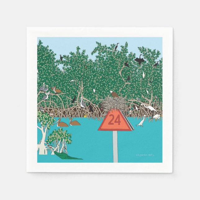 Serviette En Papier L'île tropicale de la mangrove (Devant)