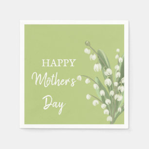 Serviette En Papier Lily de la Vallée Floral Joyeuse Fête des mères