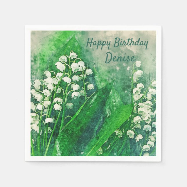 Serviette En Papier Lily de la Vallée Serviettes personnalisées (Devant)