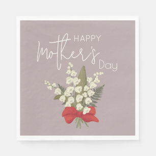 Serviette En Papier Lily of the Valley Joyeuse fête des mères
