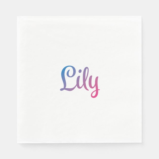 Serviette En Papier Lily Stylish Cursive (Devant)