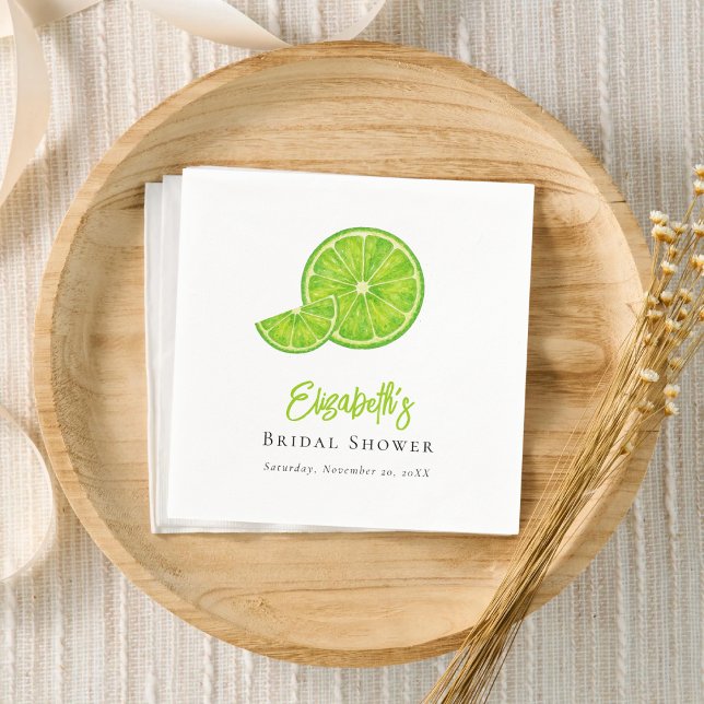 Serviette En Papier Lime Green Main Squeeze Bridal Shower Paper Napkin (Créateur téléchargé)