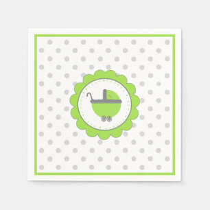 Serviette En Papier Lime vert et Baby shower gris