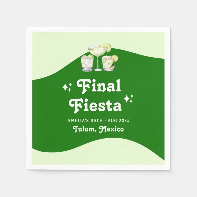 Serviette En Papier Lime Verte Citrus Final Fiesta Enterrement de Vie  (Devant)