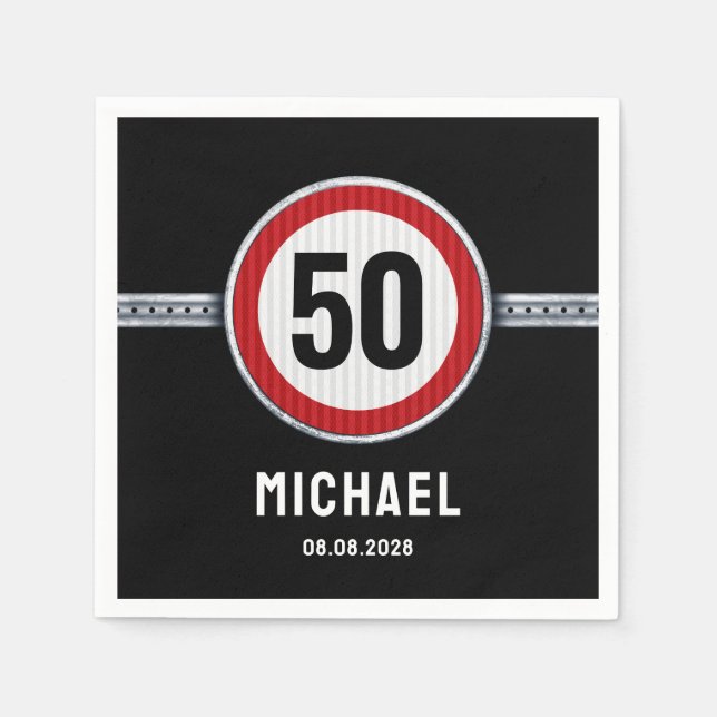 Serviette En Papier Limite de vitesse 50e anniversaire  (Devant)