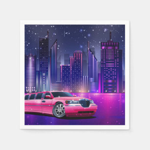 Serviette En Papier Limo Limousine Rose Ville Fête d'anniversaire Swee