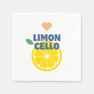 Serviette En Papier Limoncello Blanc Moderne Cœur de Citron