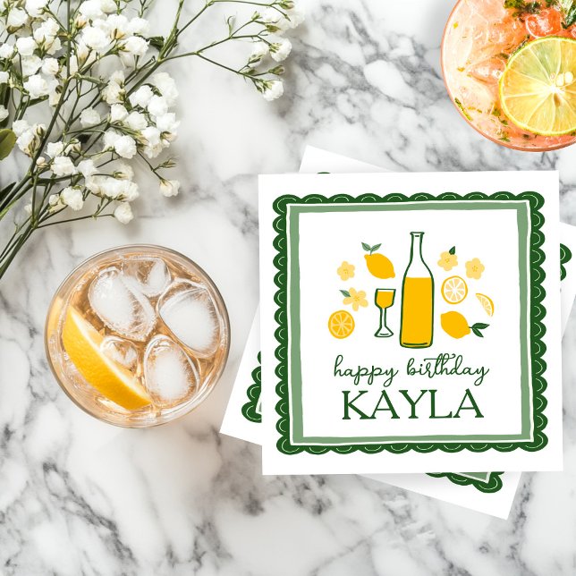 Serviette En Papier Limoncello Lemonade Lemon CUSTOM Anniversaire (Limoncello Lemonade Lemon CUSTOM Birthday Napkins
)