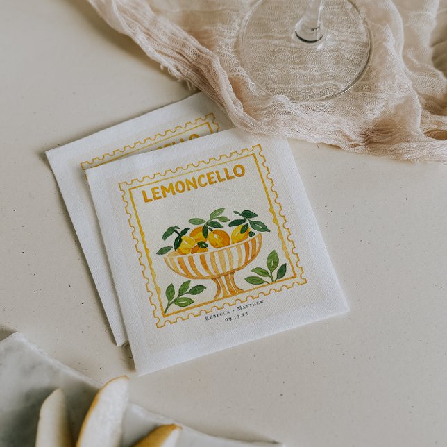 Serviette En Papier Limoncello Stamp | Italian Wedding Bar (Créateur téléchargé)