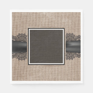 Serviette En Papier Lin et dentelle