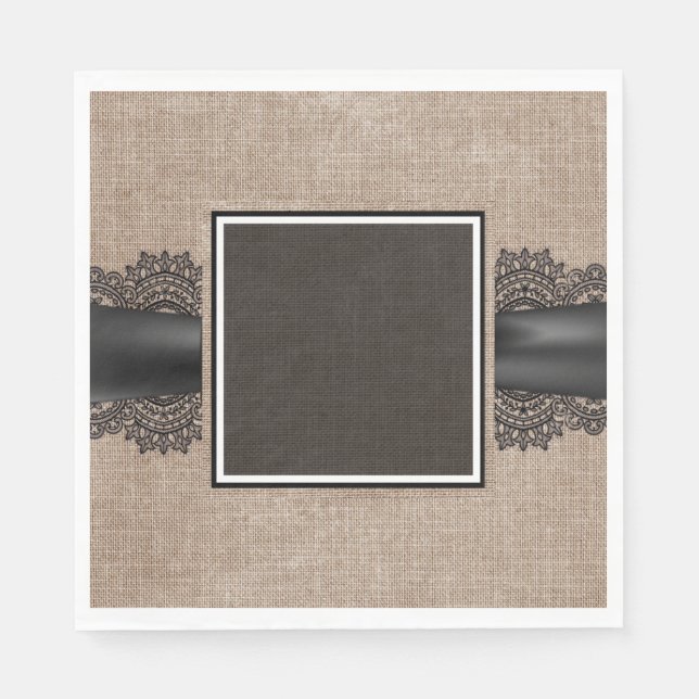 Serviette En Papier Lin et dentelle (Devant)