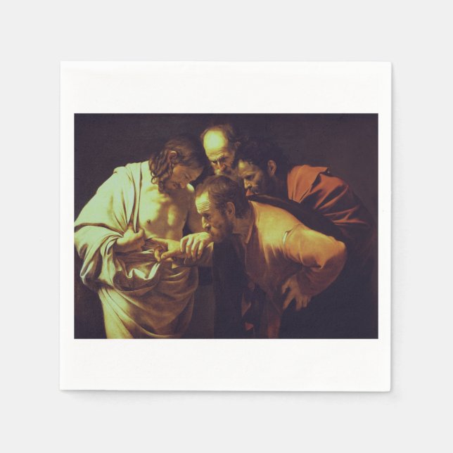 Serviette En Papier L'Incrédulité de saint Thomas par Le Caravage (Devant)