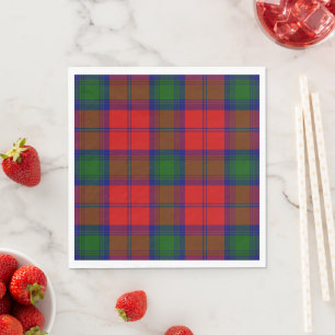 Serviette En Papier Lindsay tartan rouge vert plaid