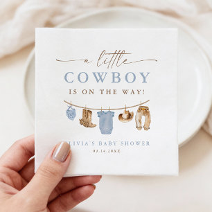 Serviette En Papier Linge de bébé bleu Little Cowboy Baby Shower