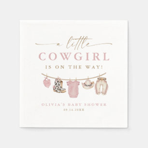 Serviette En Papier Linge de bébé rose bébé petite cowgirl Baby Shower