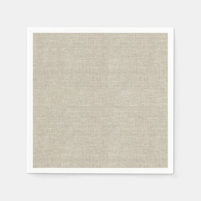 Serviette En Papier Linge Rustique Beige Imprimé (Devant)