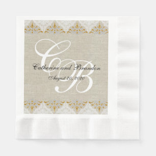 Serviette En Papier Linge vintage en dentelle Rustique Mariage serviet
