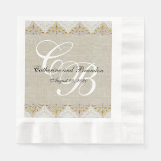 Serviette En Papier Linge vintage en dentelle Rustique Mariage serviet
