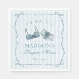 Serviette En Papier Lingerie Bleue pour Enterrement de Vie de Jeune Fi