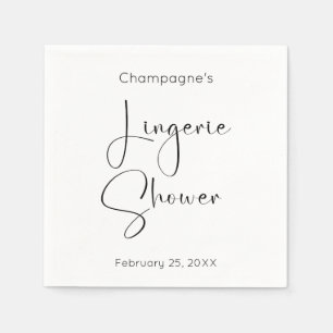 Serviette En Papier Lingerie de douche de mariage écriture moderne