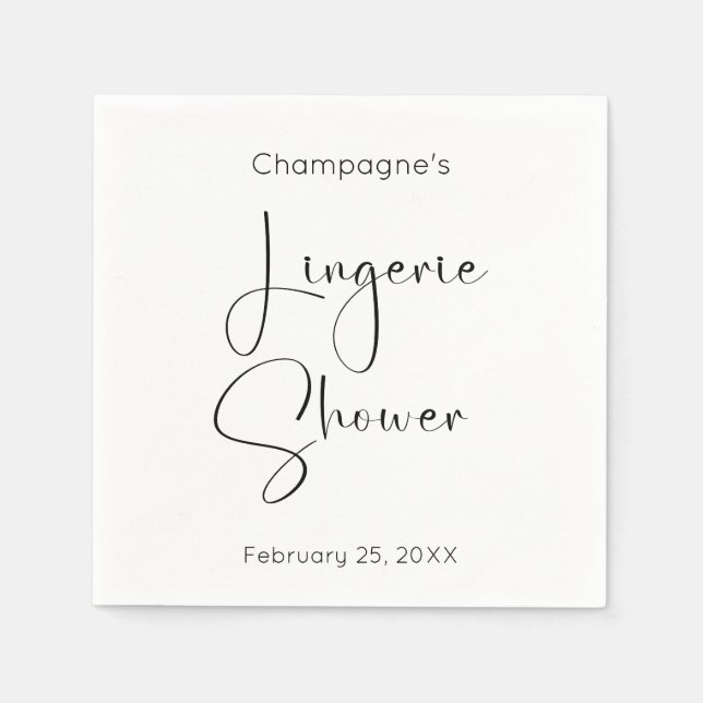 Serviette En Papier Lingerie de douche de mariage écriture moderne (Devant)