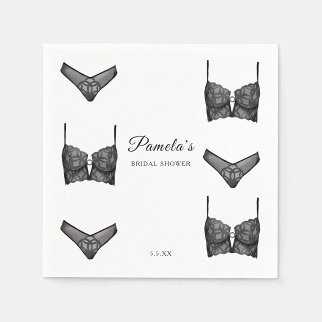 Serviette En Papier Lingerie Fête des mariées Bachelorette Motif (Devant)