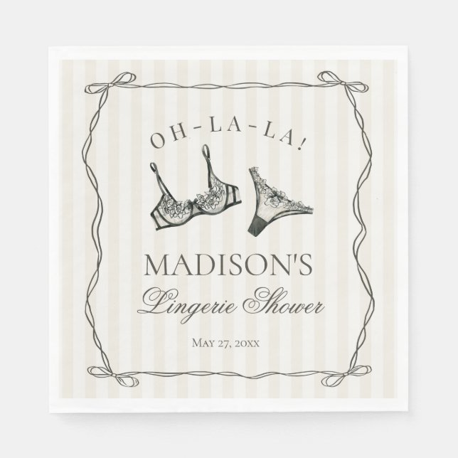 Serviette En Papier Lingerie noire Décoration de table pour enterremen (Devant)