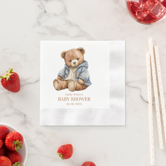 Serviette En Papier L'Invitation Baby shower De L'Ours En Teddy Peut A (En situation)