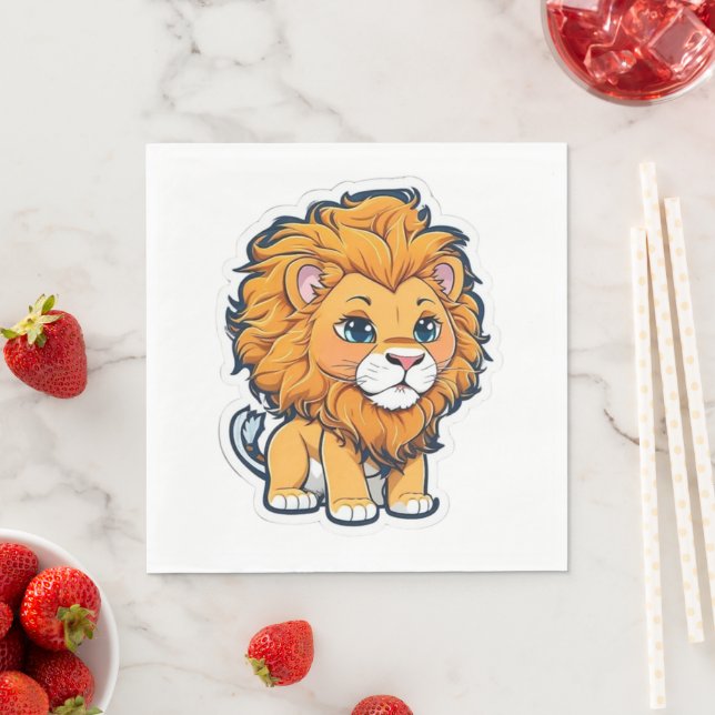 Serviette En Papier Lion (En situation)