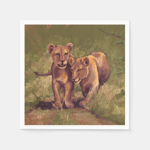 Serviette En Papier Lion Cubs
