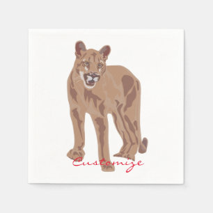 Serviette En Papier Lion de la montagne Cougar Puma Thunder_Cove