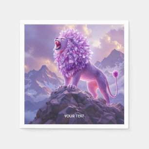 Serviette En Papier Lion Fantastique Mignon en Améthyste Violette