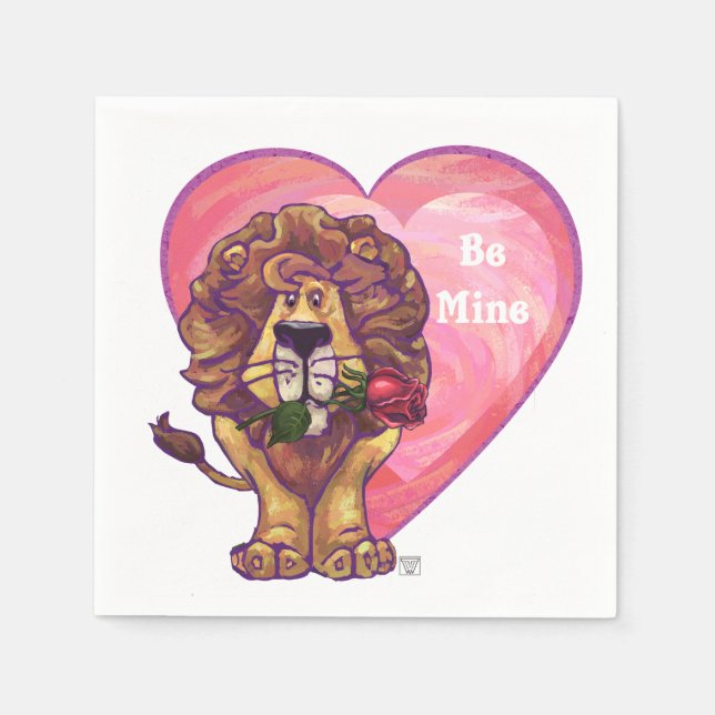 Serviette En Papier Lion Saint Valentin (Devant)