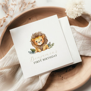 Serviette En Papier Lion Wild Un Anniversaire Napkins