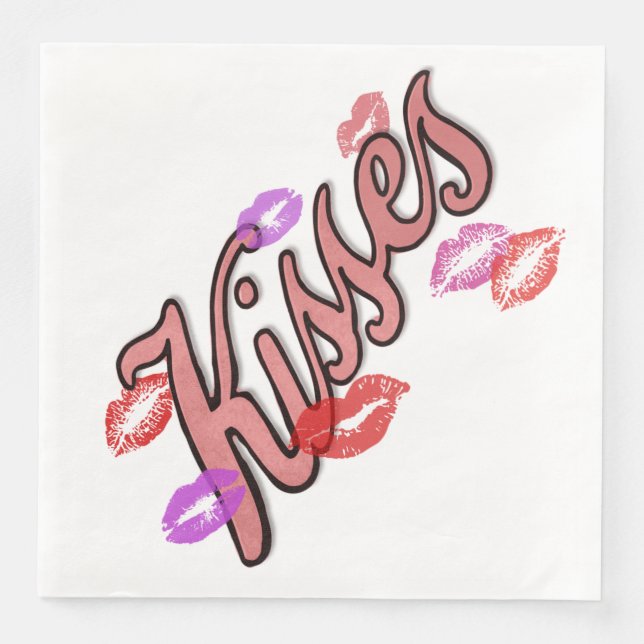 SERVIETTE EN PAPIER LIP KISSES (Devant)