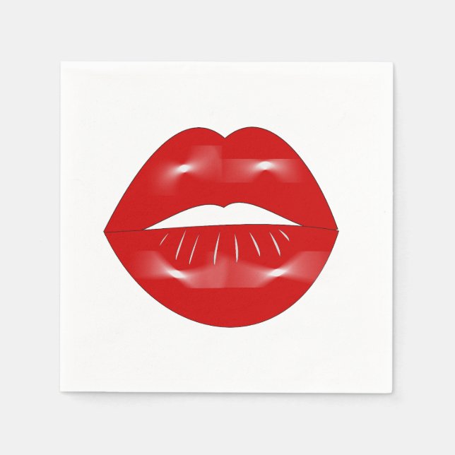 Serviette En Papier Lips EVJF (Devant)