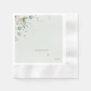 Serviette En Papier Liquide de Sage Léger Cocktail Mariage personnalis