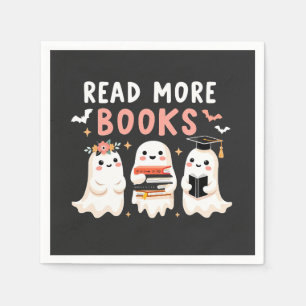 Serviette En Papier Lire la suite de livres Éffrayant Halloween Ghost