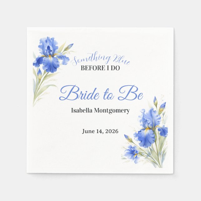 Serviette En Papier L'iris bleu quelque chose de bleu avant que je le  (Devant)