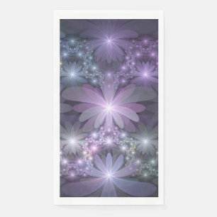 Serviette En Papier Lit de fleurs tendance brillant art fractal abstra