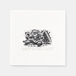 Serviette En Papier Lit Drôle Vibe de Noël Classique