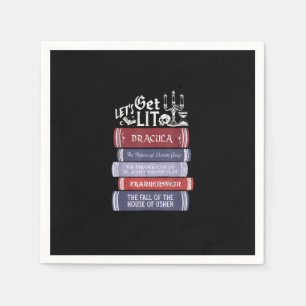 Serviette En Papier Lit - Vintage Horror Book Lover Bookworm