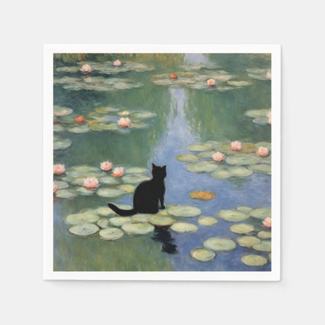 Serviette En Papier Lits d'eau Monet Claw Pond de chat (Devant)