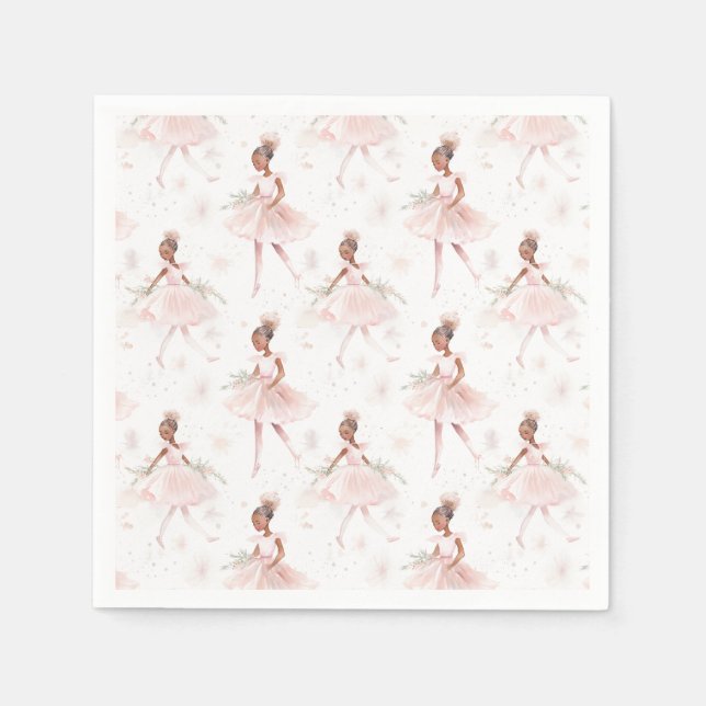 Serviette En Papier Little Ballerina #2 - Black Girl (Devant)