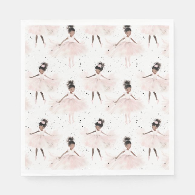Serviette En Papier Little Ballerina #6 - Black Girl (Devant)