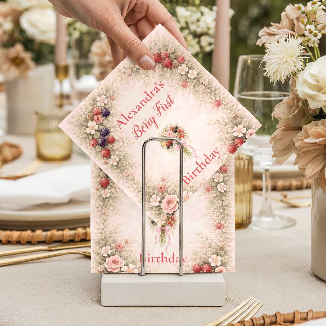 Serviette En Papier Little Berry Celebration 1st Birthday (Créateur téléchargé)